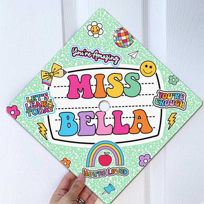 Personalized Teacher Graduation Cap Topper, Class Of 2025, Teacher Gift, Composition Book Graduation Cap Decoration Topper, Graduation Gift