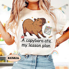 Teacher Shirt Capybara Ate My Lesson Plan, Funny Teacher Capybara Shirt, Kindergarten Teacher, Teacher Life Shirt, Teacher Appreciation Gift