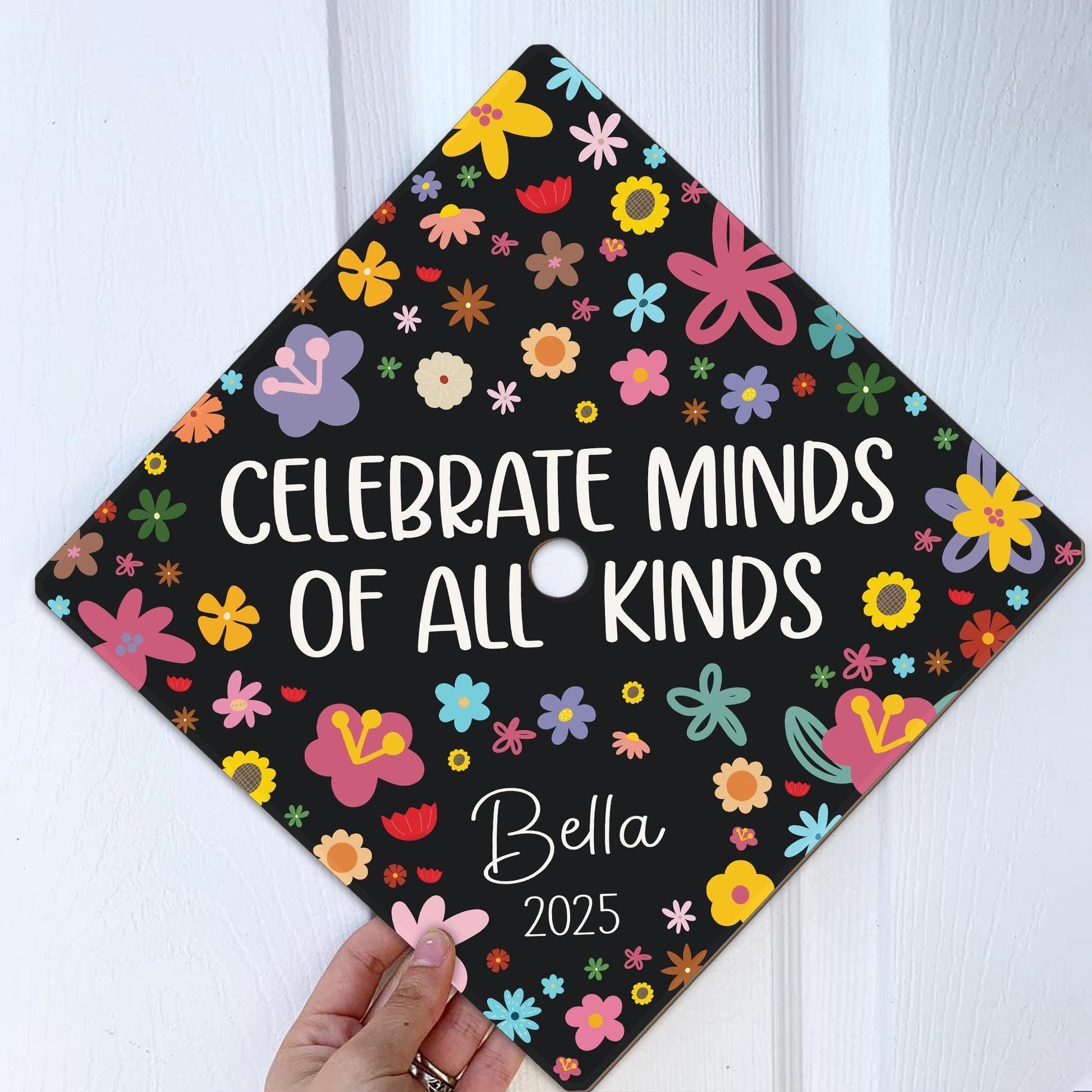 Custom Graduation Cap Topper Celebrate Minds Of All Kinds, Autism Awareness Gift, Class Of 2025, Graduation Gift, Teacher Appreciation Gift