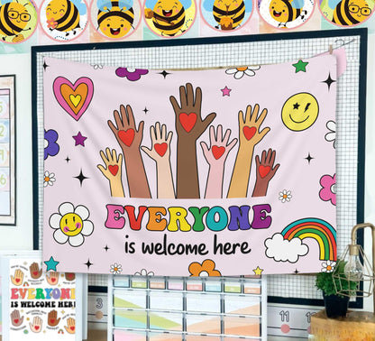 Teacher Tapestry Everyone is Welcome Here Classroom Tapestries, Teachers Gift, Inclusion Gift, Teacher Appreciation Gift, Back To School