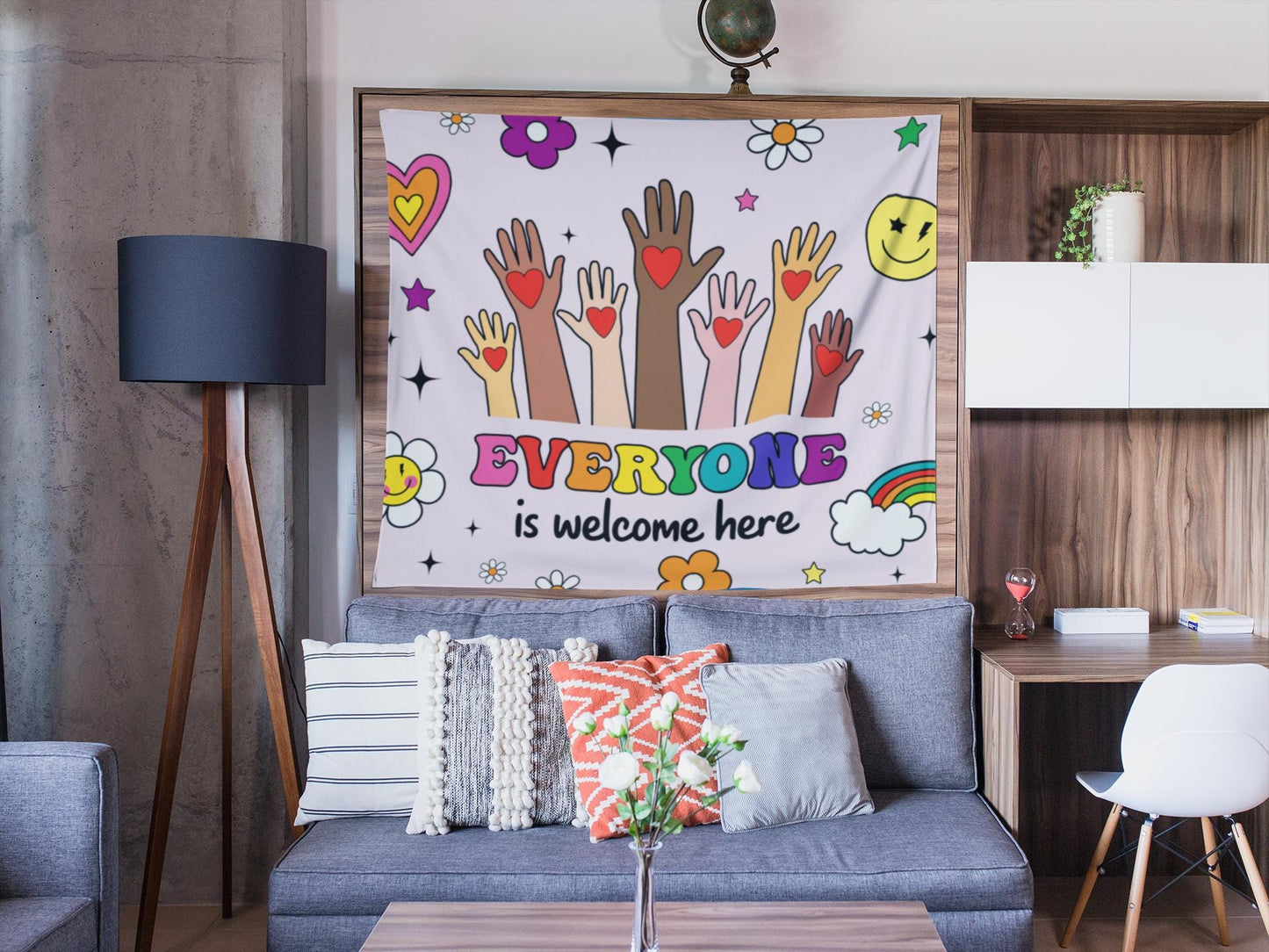 Teacher Tapestry Everyone is Welcome Here Classroom Tapestries, Teachers Gift, Inclusion Gift, Teacher Appreciation Gift, Back To School