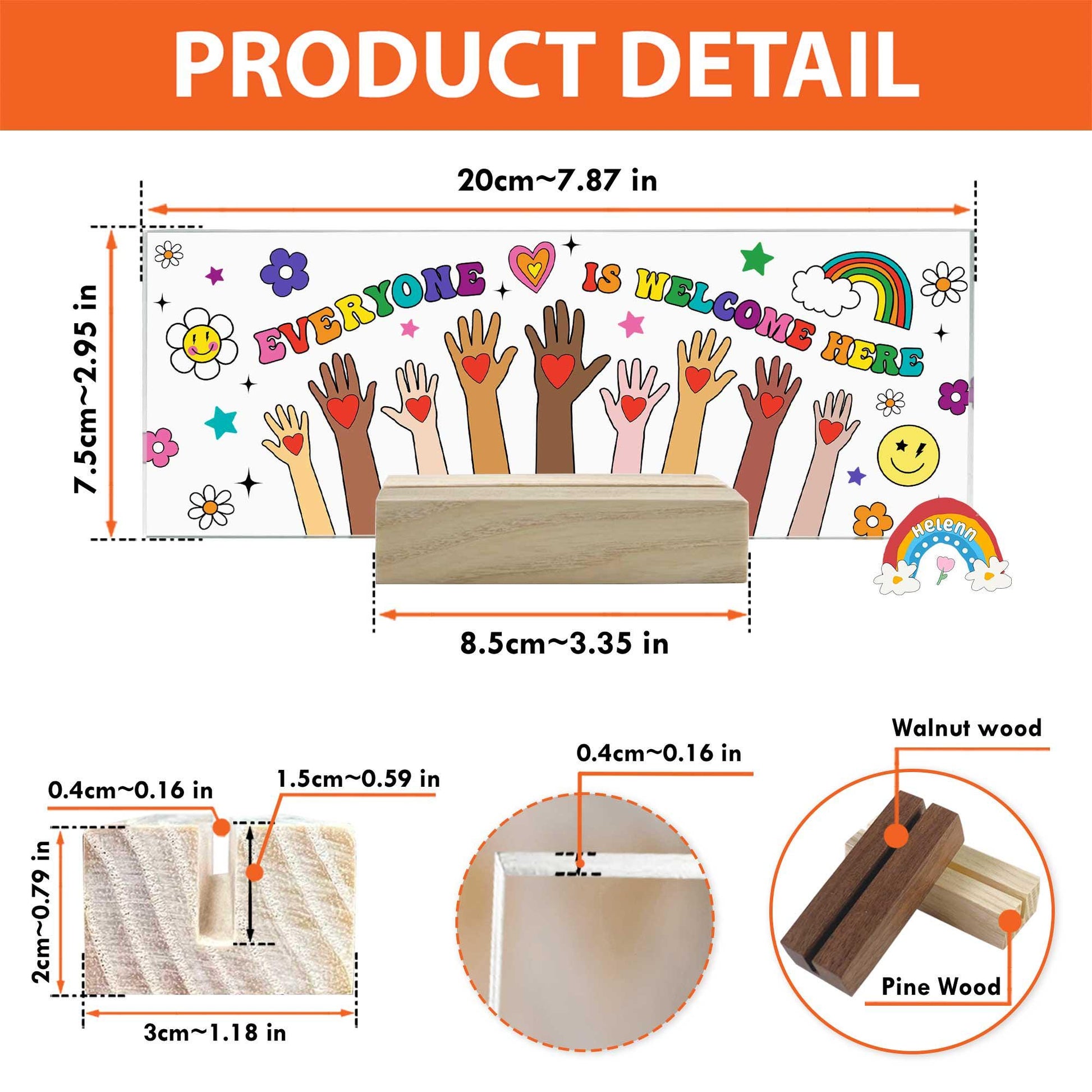 Personalized Teacher Acrylic Plate Everyone is Welcome Here, Teacher Appreciation Gifts, Teacher Acrylic Block Sign, Idaho Teacher Gift