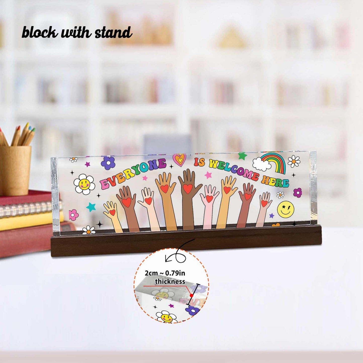 Personalized Teacher Acrylic Plate Everyone is Welcome Here, Teacher Appreciation Gifts, Teacher Acrylic Block Sign, Idaho Teacher Gift