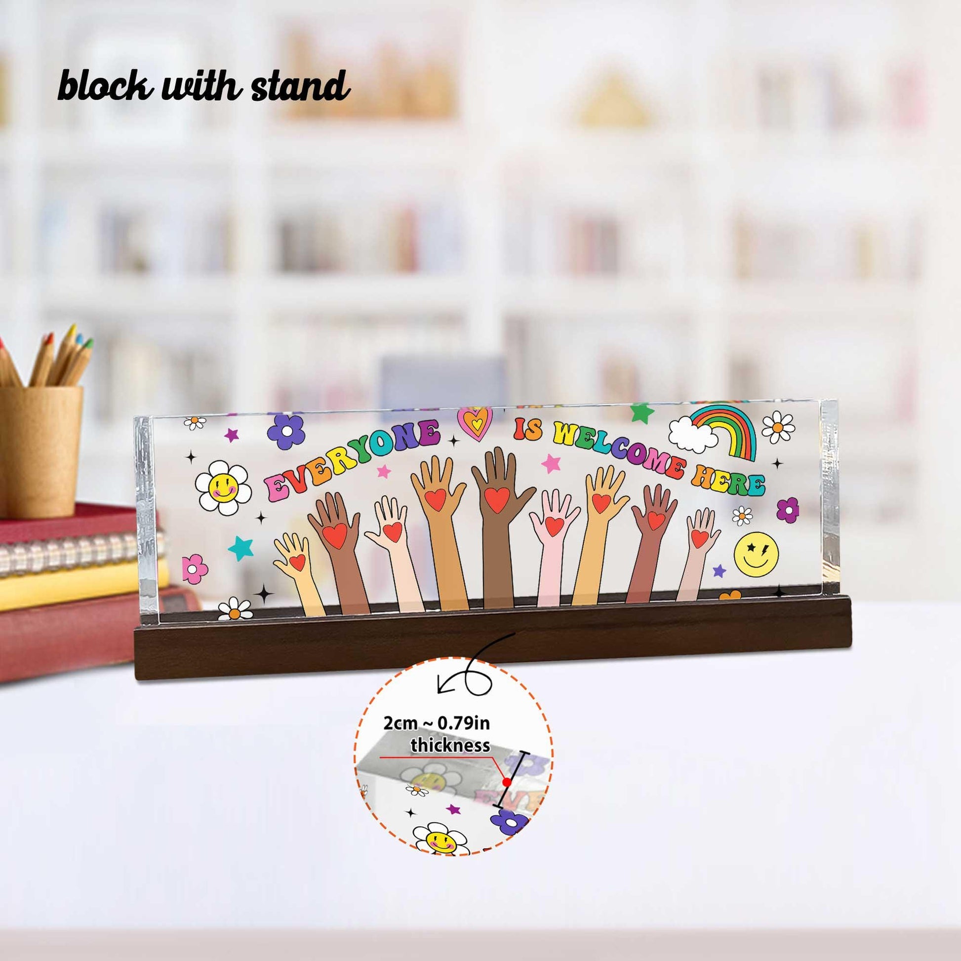 Personalized Teacher Acrylic Plate Everyone is Welcome Here, Teacher Appreciation Gifts, Teacher Acrylic Block Sign, Idaho Teacher Gift