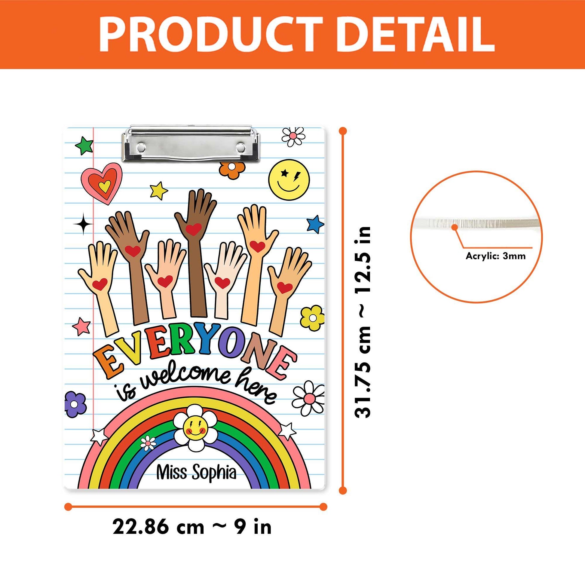 Teacher Clipboard Everyone is Welcome Here Clipboard, Teachers Gift, Inclusion Gift, Teacher Appreciation Gift, Back To School Gift