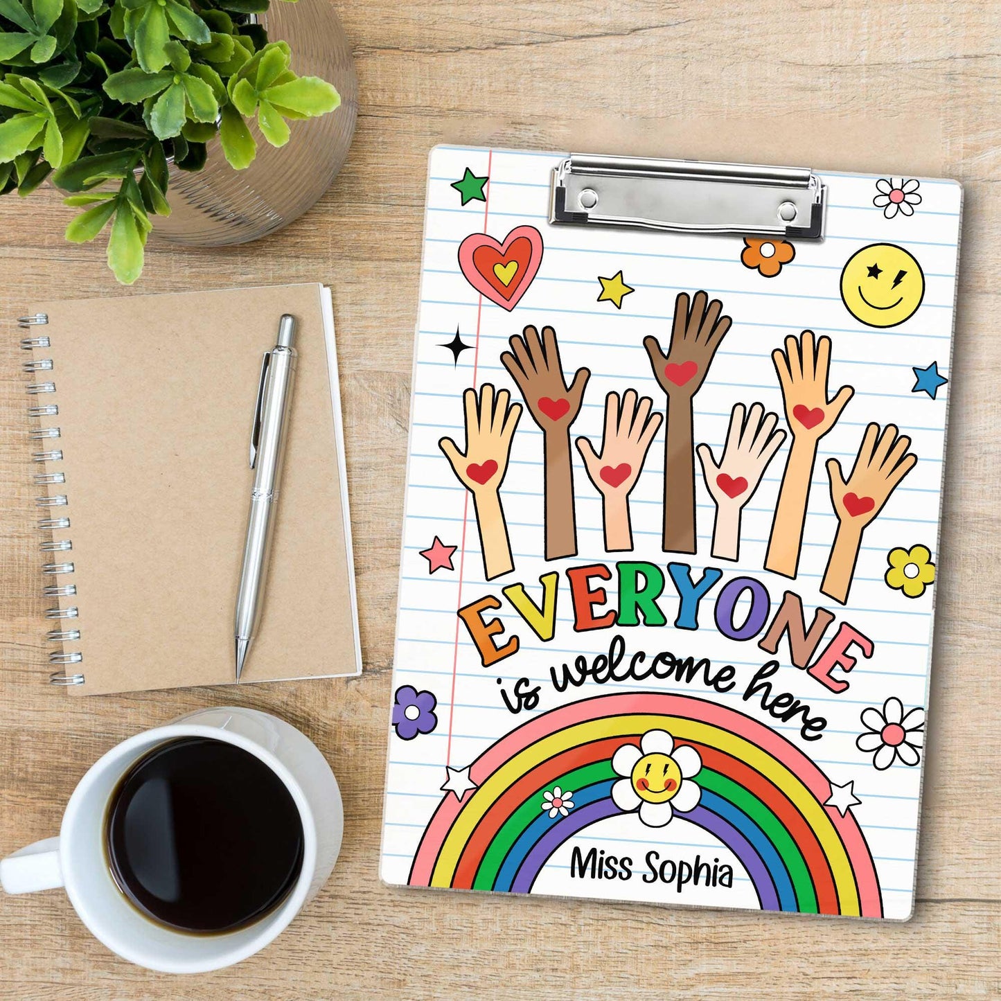 Teacher Clipboard Everyone is Welcome Here Clipboard, Teachers Gift, Inclusion Gift, Teacher Appreciation Gift, Back To School Gift