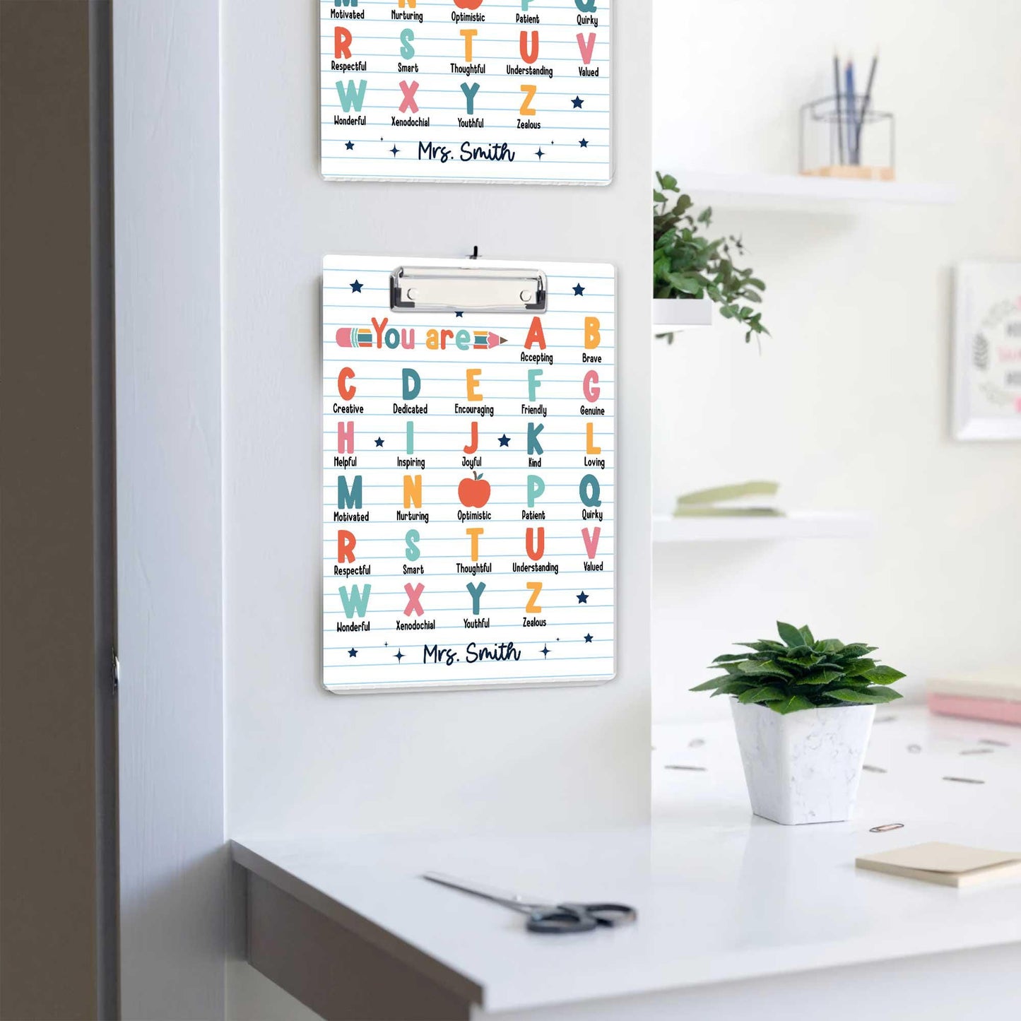 Teacher Clipboard, ABC Affirmation You Are Clipboard, Alphabet Gift, Custom Teacher Gift, Kindergarten Teacher, Teacher Appreciation Gift