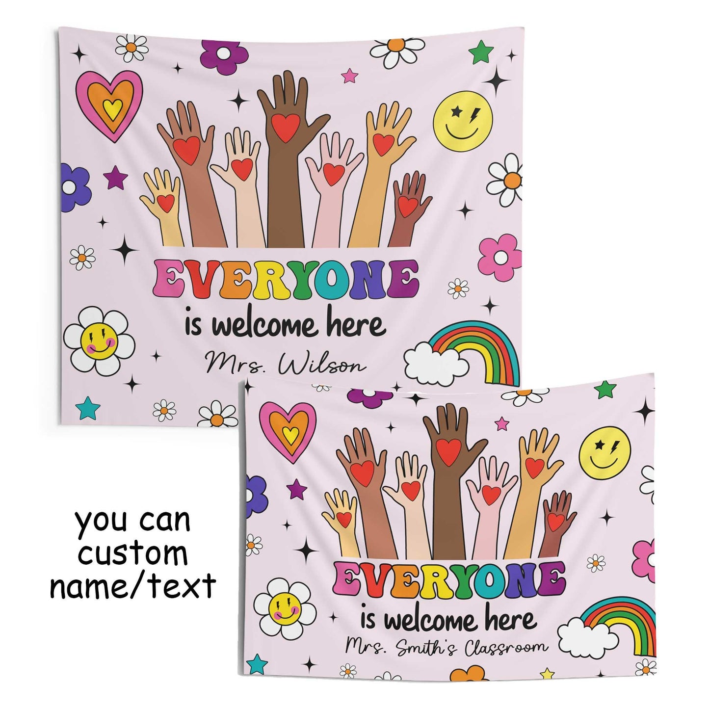 Teacher Tapestry Everyone is Welcome Here Classroom Tapestries, Teachers Gift, Inclusion Gift, Teacher Appreciation Gift, Back To School