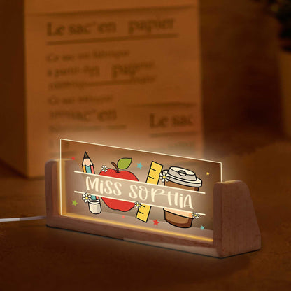 Personalized Teacher Night Light Custom Teacher Name Sign, Teacher Gifts, Classroom Decor, Back To School Gift, Teacher Appreciation Gift