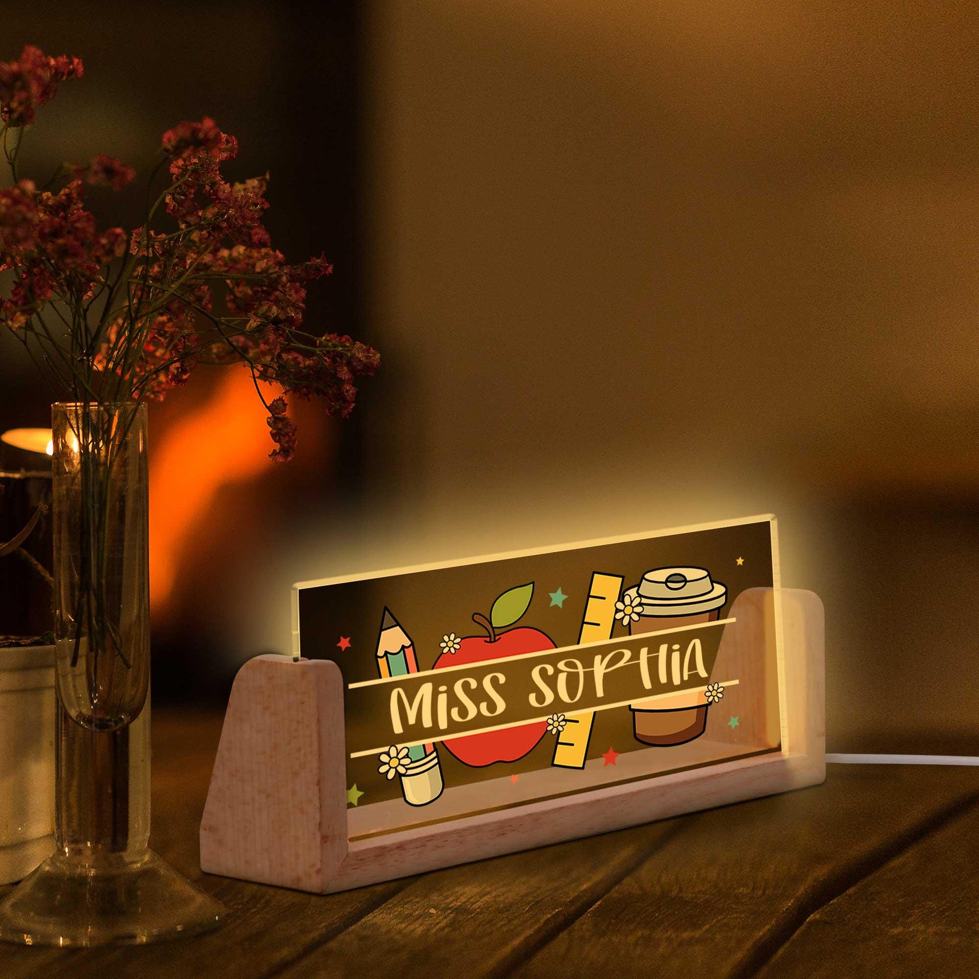 Personalized Teacher Night Light Custom Teacher Name Sign, Teacher Gifts, Classroom Decor, Back To School Gift, Teacher Appreciation Gift