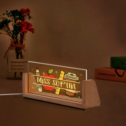 Personalized Teacher Night Light Custom Teacher Name Sign, Teacher Gifts, Classroom Decor, Back To School Gift, Teacher Appreciation Gift