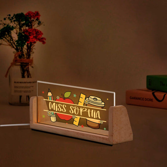 Personalized Teacher Night Light Custom Teacher Name Sign, Teacher Gifts, Classroom Decor, Back To School Gift, Teacher Appreciation Gift
