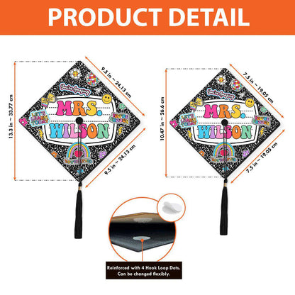 Personalized Teacher Graduation Cap Topper, Class Of 2025, Teacher Gift, Composition Book Graduation Cap Decoration Topper, Graduation Gift