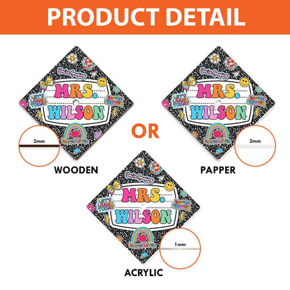 Personalized Teacher Graduation Cap Topper, Class Of 2025, Teacher Gift, Composition Book Graduation Cap Decoration Topper, Graduation Gift