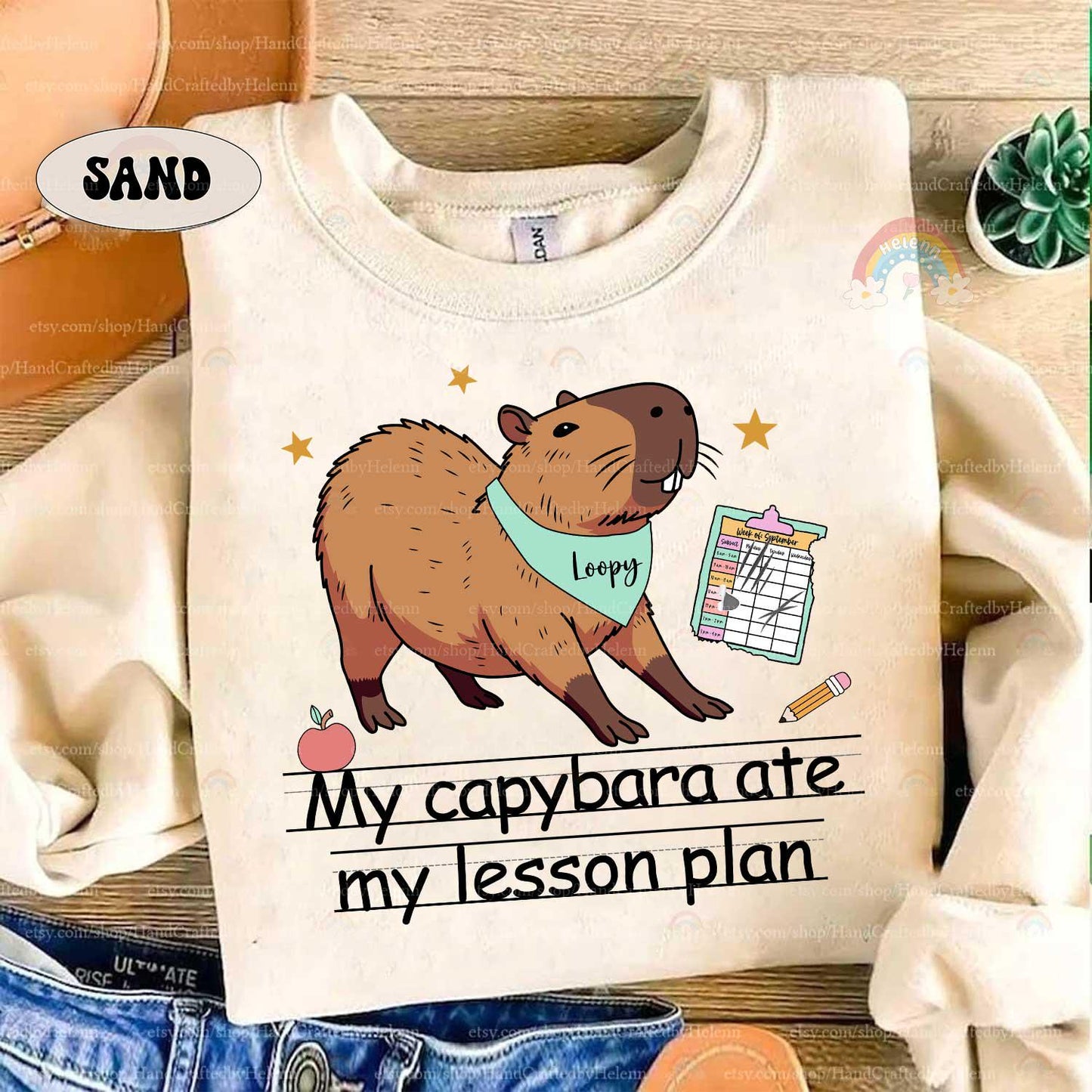 Teacher Shirt Capybara Ate My Lesson Plan, Funny Teacher Capybara Shirt, Kindergarten Teacher, Teacher Life Shirt, Teacher Appreciation Gift