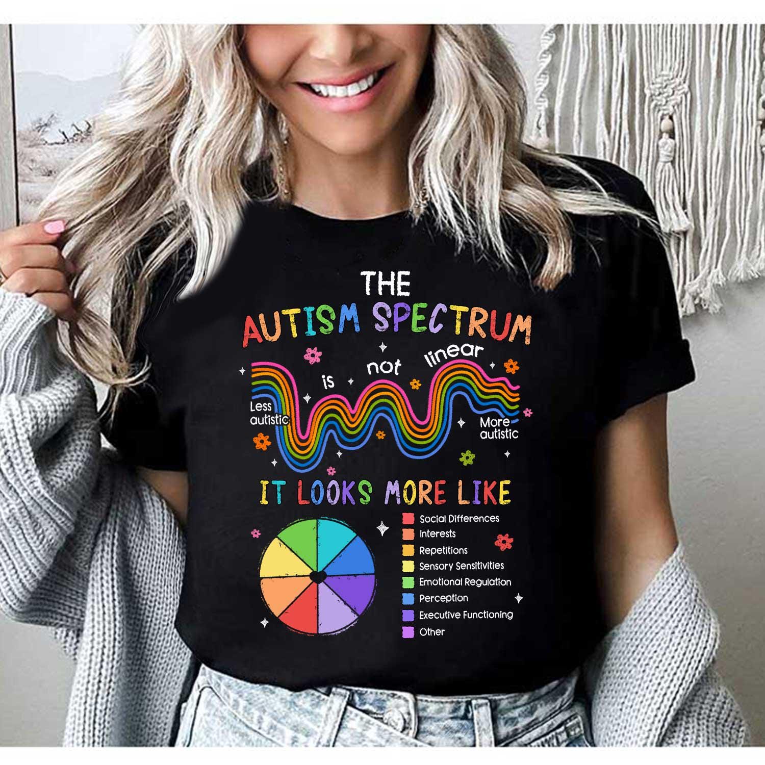 Sped Teacher Shirt Autism Acceptance Shirt, Autism Teacher Spectrum Is Not Linear, SPED Teacher Gift, Neurodiversity Shirt, Autism Awareness