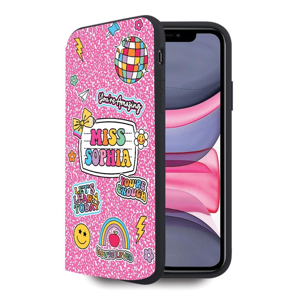 Personalized Teacher Phone Case Composition Book Phone Case, Teacher Gift, Custom Teacher Name, Teacher Life, Teacher Appreciation Gifts