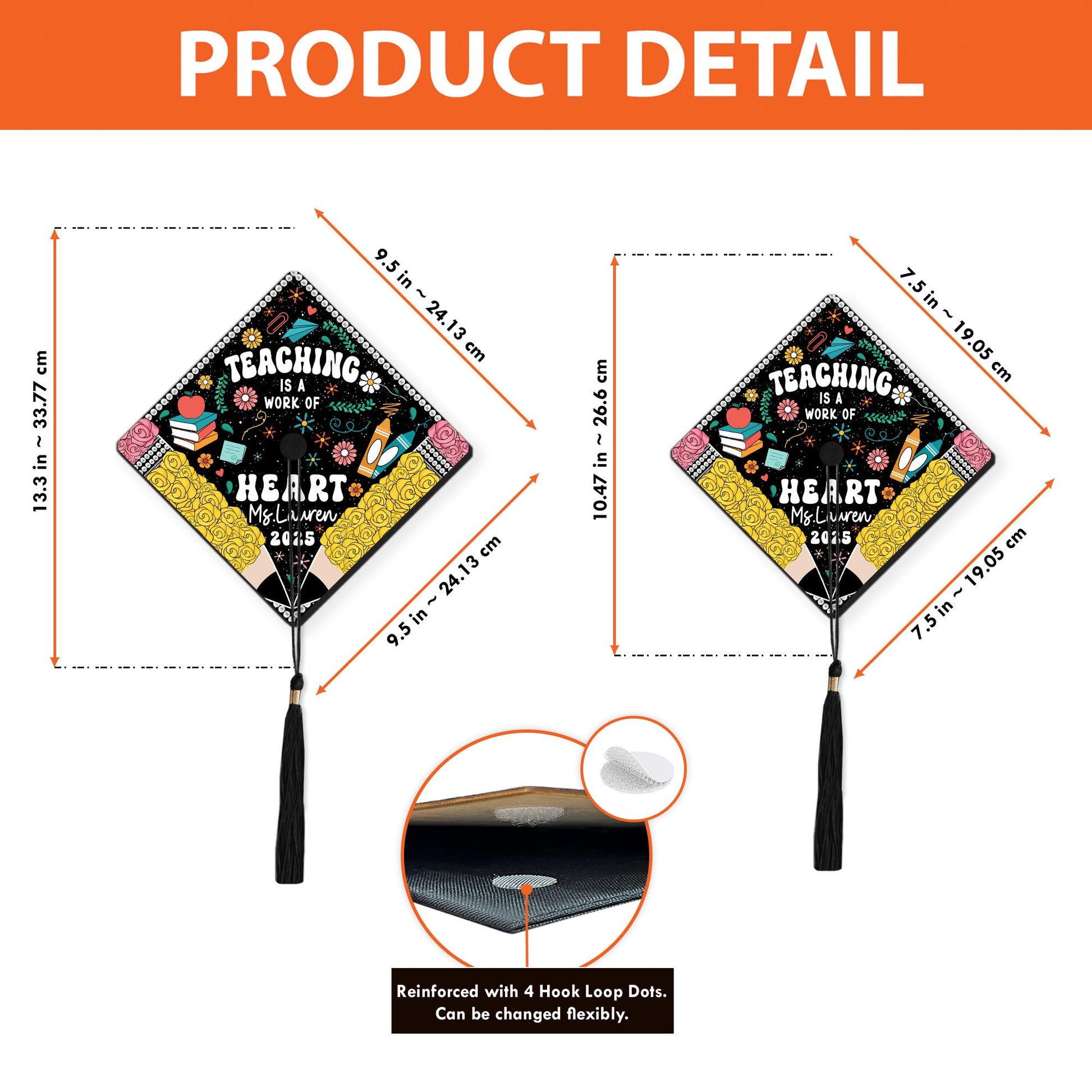 Personalized Teacher Graduation Cap Topper, Teacher Gift, Class Of 2025 Year end Gift, Graduation Cap Decoration Topper, Graduation Gift