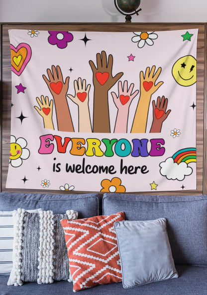 Teacher Tapestry Everyone is Welcome Here Classroom Tapestries, Teachers Gift, Inclusion Gift, Teacher Appreciation Gift, Back To School