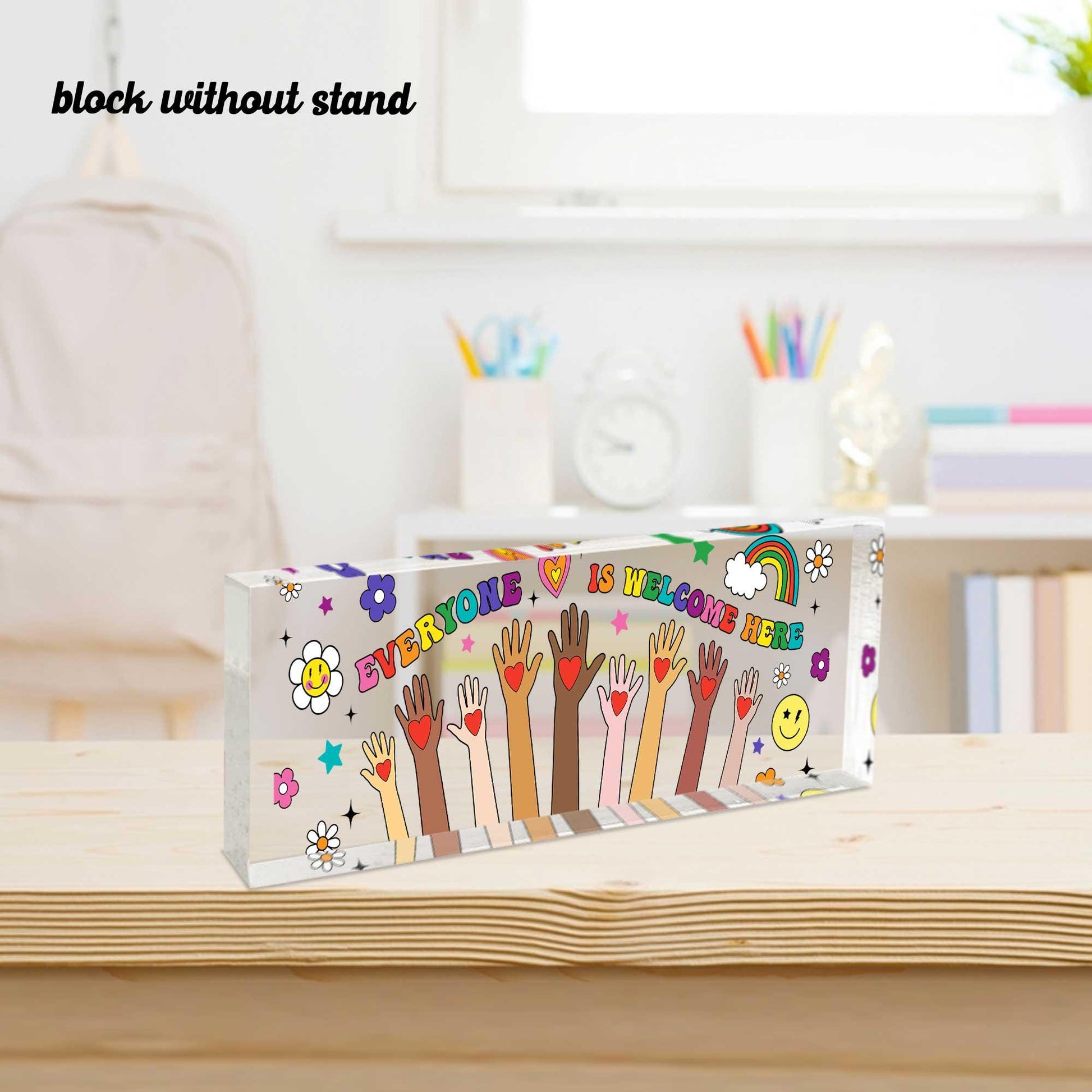 Personalized Teacher Acrylic Plate Everyone is Welcome Here, Teacher Appreciation Gifts, Teacher Acrylic Block Sign, Idaho Teacher Gift