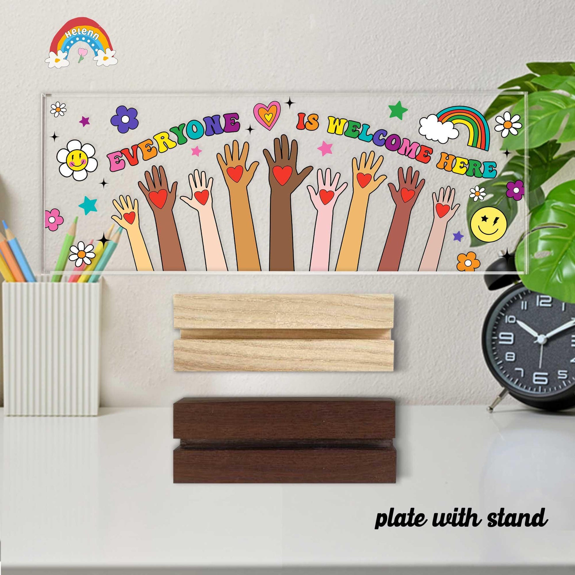 Personalized Teacher Acrylic Plate Everyone is Welcome Here, Teacher Appreciation Gifts, Teacher Acrylic Block Sign, Idaho Teacher Gift