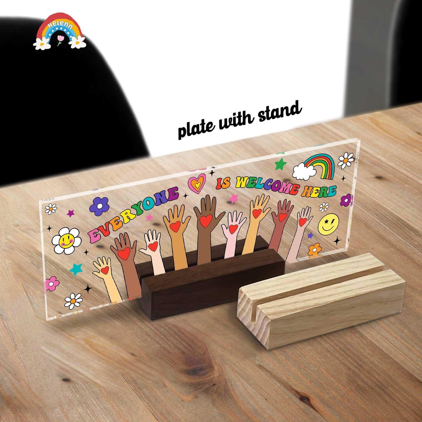 Personalized Teacher Acrylic Plate Everyone is Welcome Here, Teacher Appreciation Gifts, Teacher Acrylic Block Sign, Idaho Teacher Gift