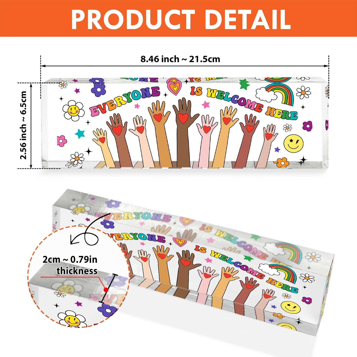 Personalized Teacher Acrylic Plate Everyone is Welcome Here, Teacher Appreciation Gifts, Teacher Acrylic Block Sign, Idaho Teacher Gift