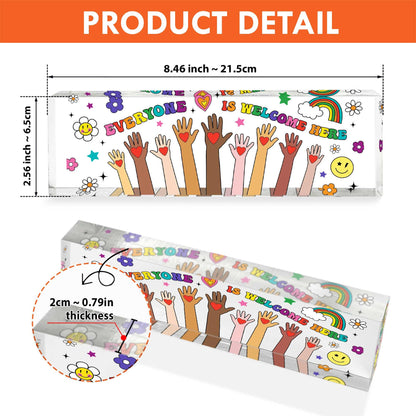 Personalized Teacher Acrylic Plate Everyone is Welcome Here, Teacher Appreciation Gifts, Teacher Acrylic Block Sign, Idaho Teacher Gift