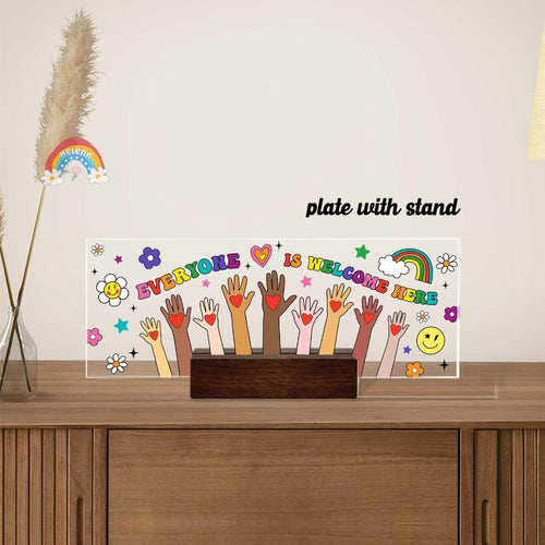 Personalized Teacher Acrylic Plate Everyone is Welcome Here, Teacher Appreciation Gifts, Teacher Acrylic Block Sign, Idaho Teacher Gift