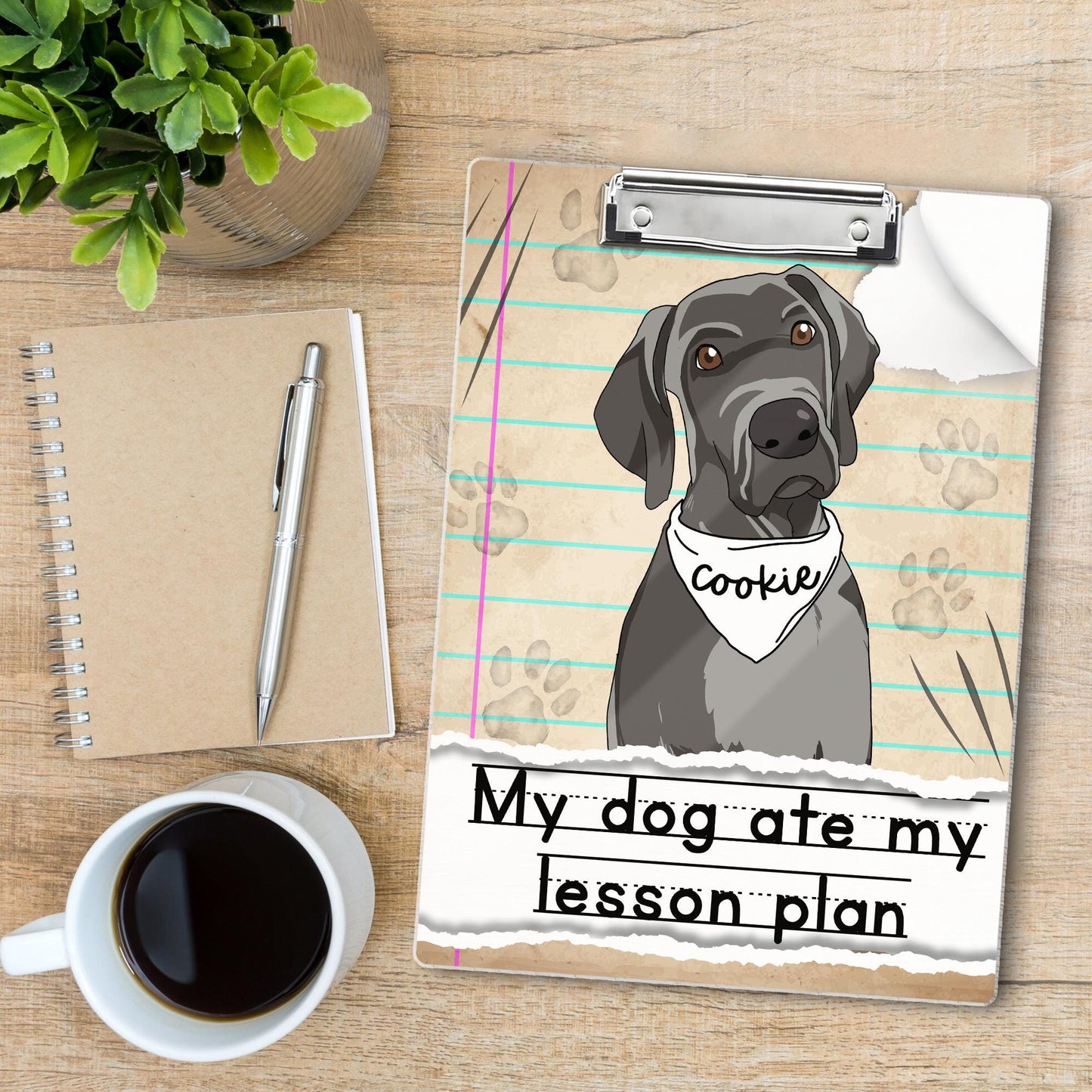 Custom Teacher Clipboard My Dog Ate My Lesson Plan, Dog Mom Teacher, Teacher Appreciation Gifts, Funny Teacher Gift, Back To School Gift