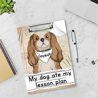 Custom Teacher Clipboard My Dog Ate My Lesson Plan, Dog Mom Teacher, Teacher Appreciation Gifts, Funny Teacher Gift, Back To School Gift