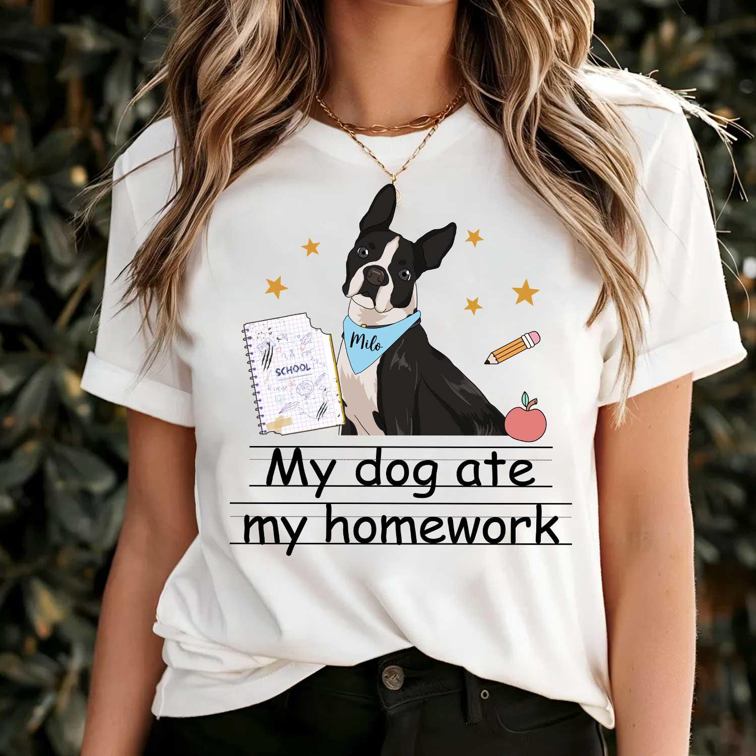 Custom School Shirt My Dog Ate My Homework, Funny First Grade Kindergarten Elementary Shirt, High School Shirt, School Shirt For Students