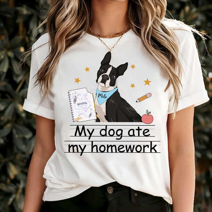 Custom School Shirt My Dog Ate My Homework, Funny First Grade Kindergarten Elementary Shirt, High School Shirt, School Shirt For Students