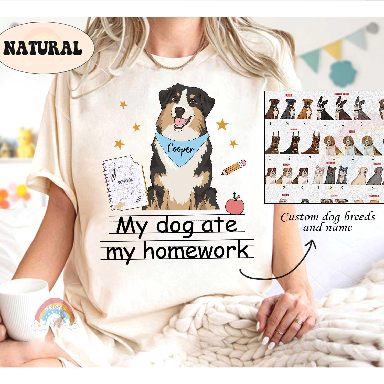 Custom School Shirt My Dog Ate My Homework, Funny First Grade Kindergarten Elementary Shirt, High School Shirt, School Shirt For Students