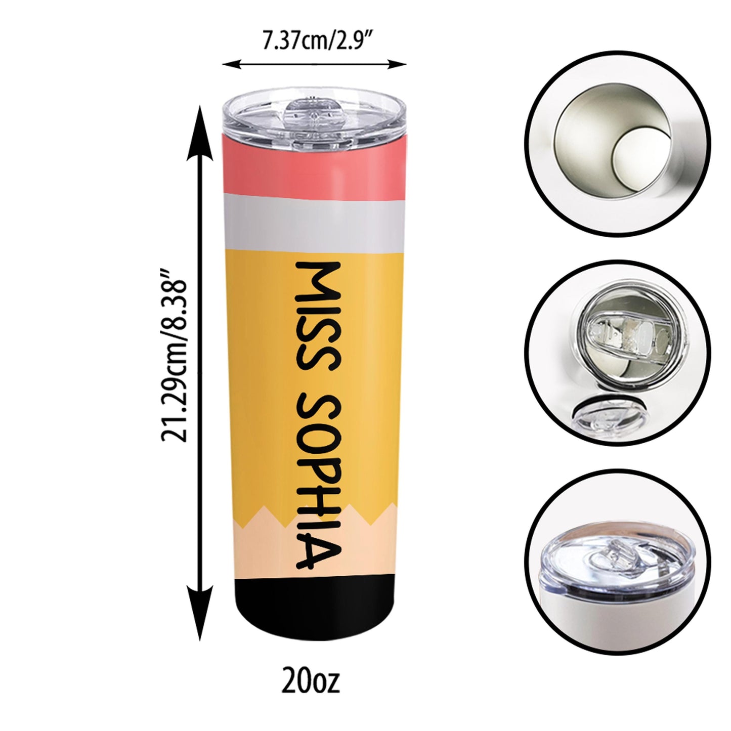 Start the school year in style! This pencil-themed tumbler is a creative and practical gift to welcome teachers back to the classroom. Personalize it with their name to make it extra special!