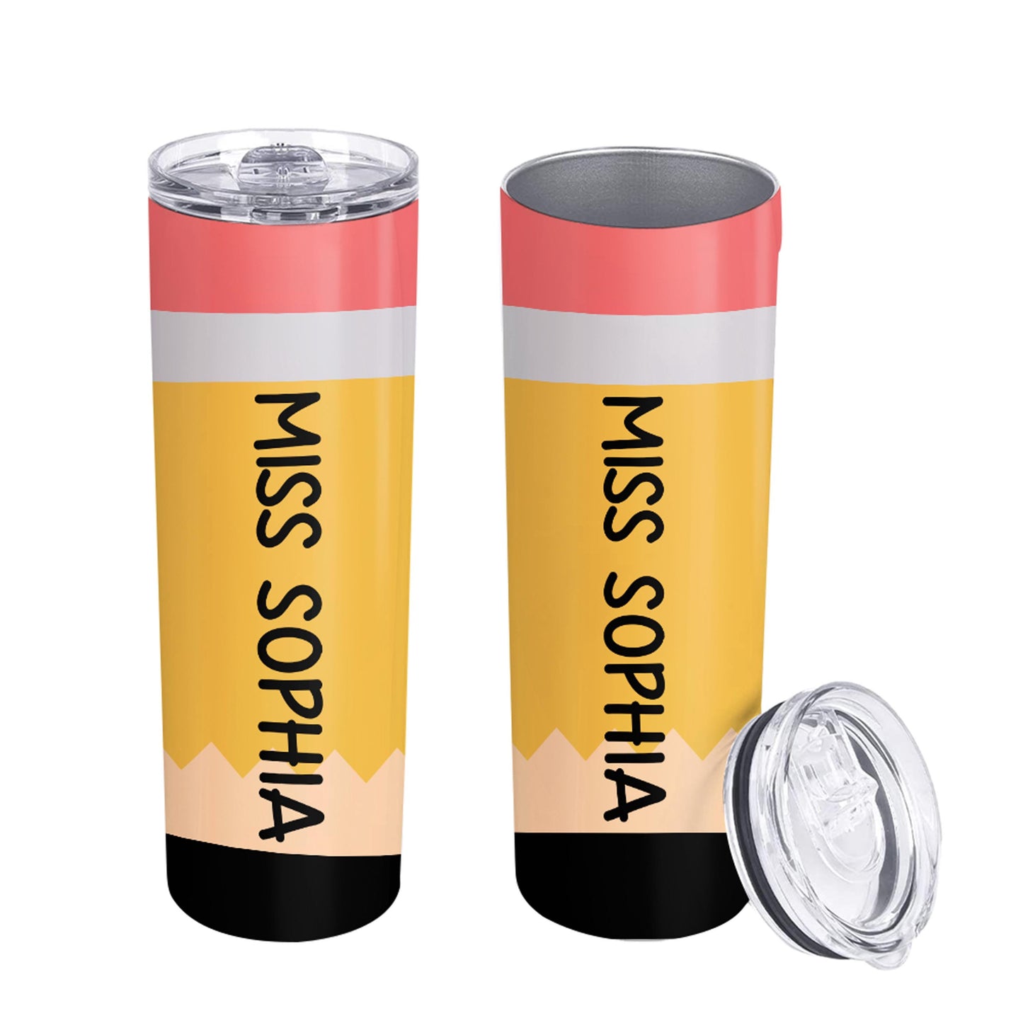 A+ in cuteness! 🍎✏️ This custom pencil tumbler is perfect for teachers who love their coffee as much as they love their class. #TeacherTumbler #CustomGift