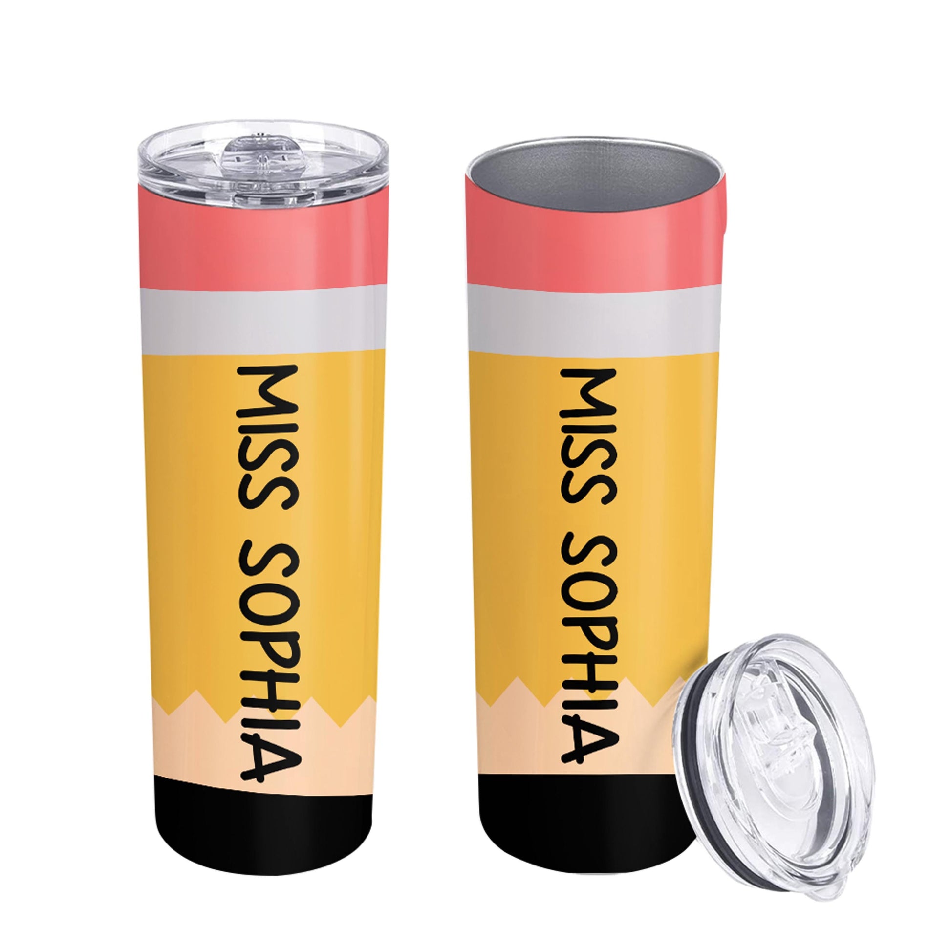 A+ in cuteness! 🍎✏️ This custom pencil tumbler is perfect for teachers who love their coffee as much as they love their class. #TeacherTumbler #CustomGift