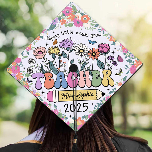 Personalized Teacher Graduation Cap Topper, Class Of 2025 Year end Gift, Teacher Gift, Graduation Cap Decoration Topper, Graduation Gift