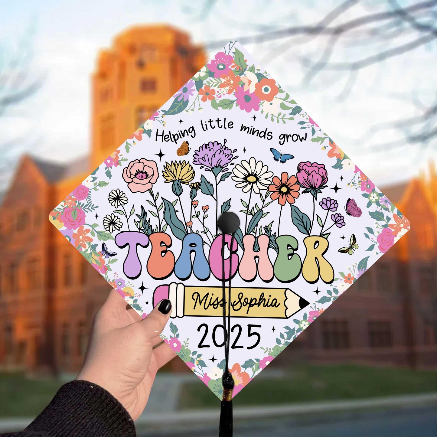 Personalized Teacher Graduation Cap Topper, Class Of 2025 Year end Gift, Teacher Gift, Graduation Cap Decoration Topper, Graduation Gift