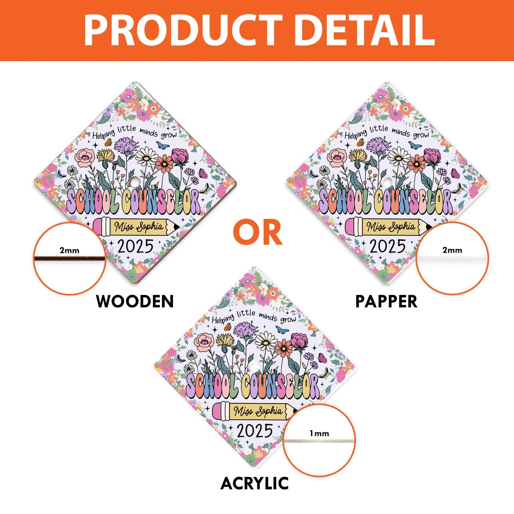 Personalized School Counselor Graduation Cap Topper, Class Of 2025, Teacher Gift, Grad Cap Decoration Topper, Social Work Graduation Gift