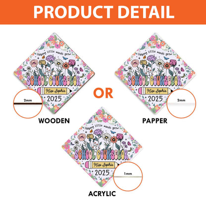 Personalized School Counselor Graduation Cap Topper, Class Of 2025, Teacher Gift, Grad Cap Decoration Topper, Social Work Graduation Gift