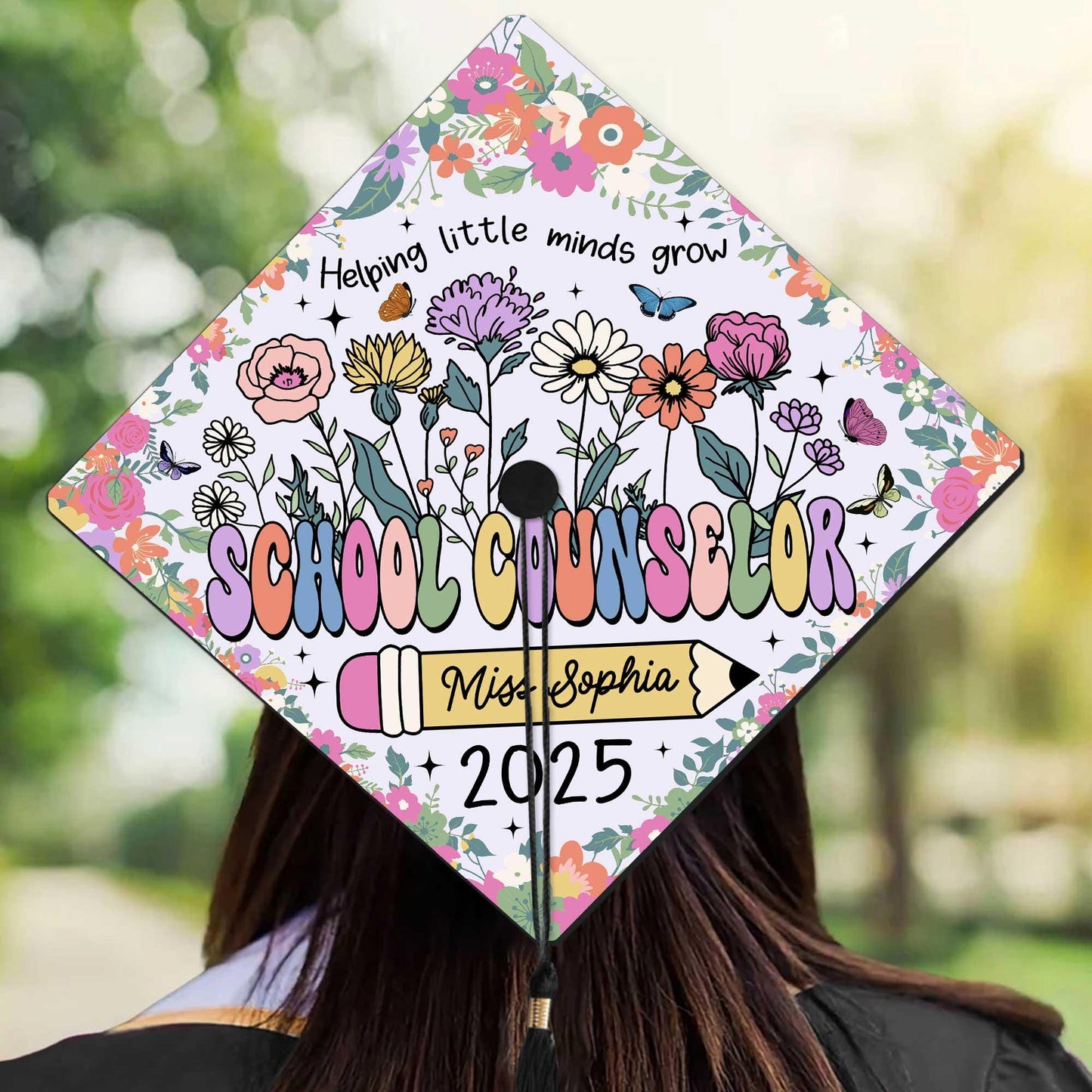 Personalized School Counselor Graduation Cap Topper, Class Of 2025, Teacher Gift, Grad Cap Decoration Topper, Social Work Graduation Gift