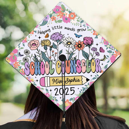 Personalized School Counselor Graduation Cap Topper, Class Of 2025, Teacher Gift, Grad Cap Decoration Topper, Social Work Graduation Gift