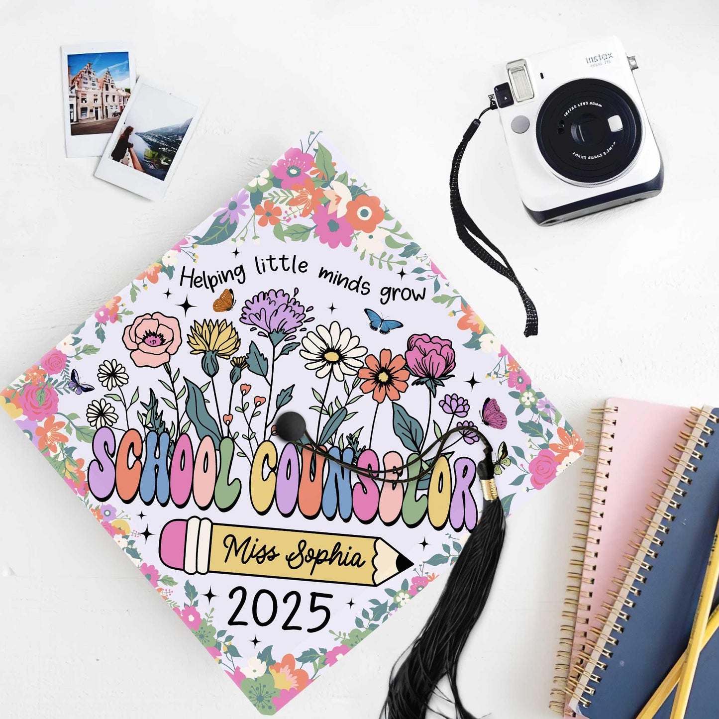 Personalized School Counselor Graduation Cap Topper, Class Of 2025, Teacher Gift, Grad Cap Decoration Topper, Social Work Graduation Gift