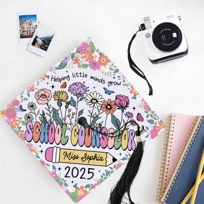 Personalized School Counselor Graduation Cap Topper, Class Of 2025, Teacher Gift, Grad Cap Decoration Topper, Social Work Graduation Gift