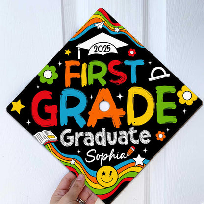 Personalized Kindergarten Graduation Cap Topper, First Grade Grad Cap Topper, Custom Grad Topper Teacher Gift School Graduation Gift For Kid