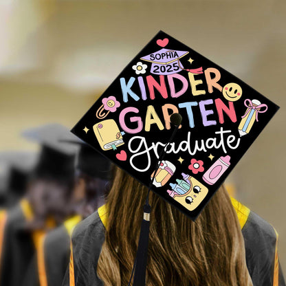 Personalized Kindergarten Graduation Cap Topper, First Grade Grad Cap, Custom Grad Topper Teacher Gift Graduation Gift, School Gift For Kid