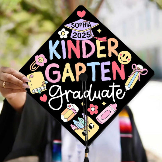 Personalized Kindergarten Graduation Cap Topper, First Grade Grad Cap, Custom Grad Topper Teacher Gift Graduation Gift, School Gift For Kid