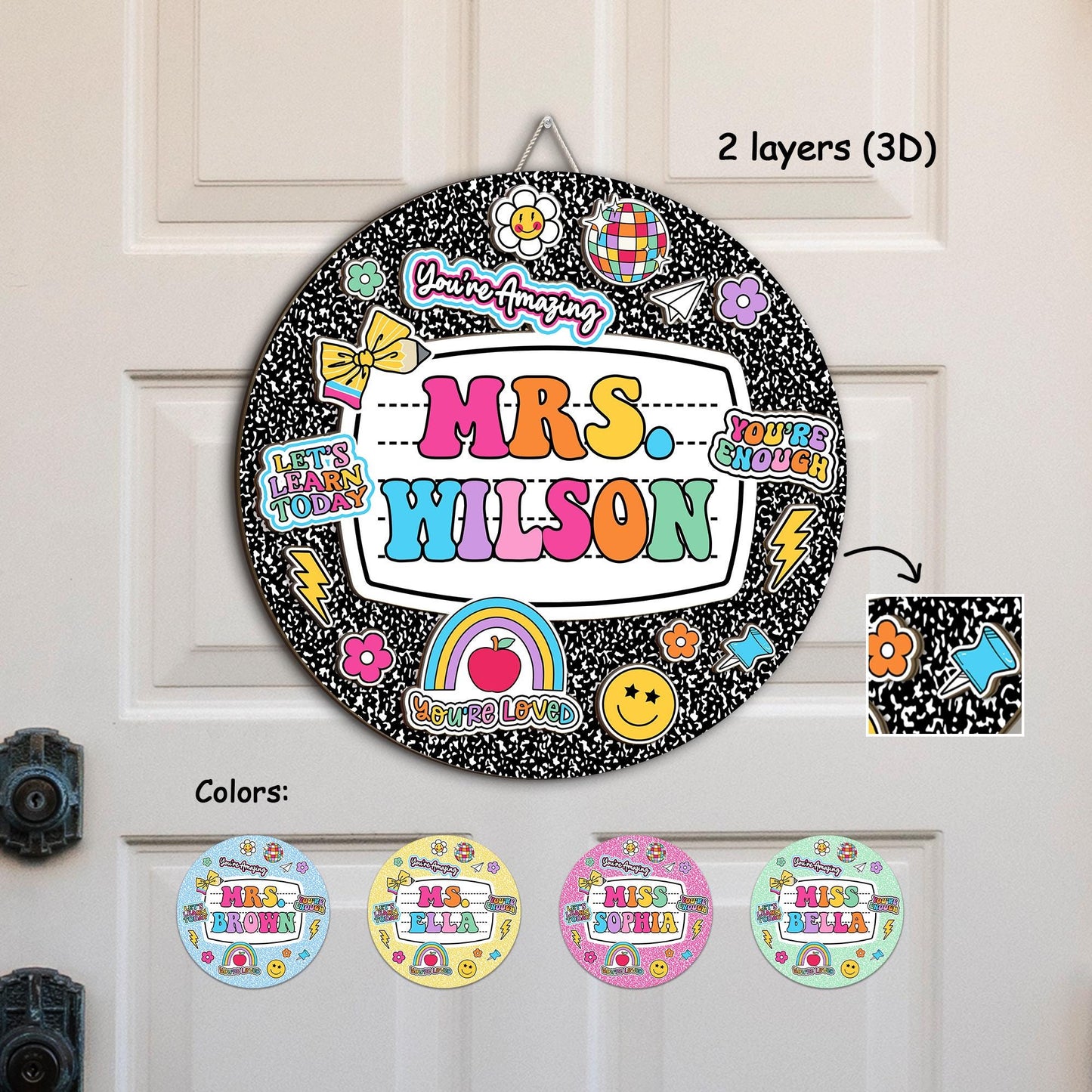 1. 🎉 Brighten up your classroom with a custom 3D door sign that celebrates YOU—because every teacher deserves a grand entrance!