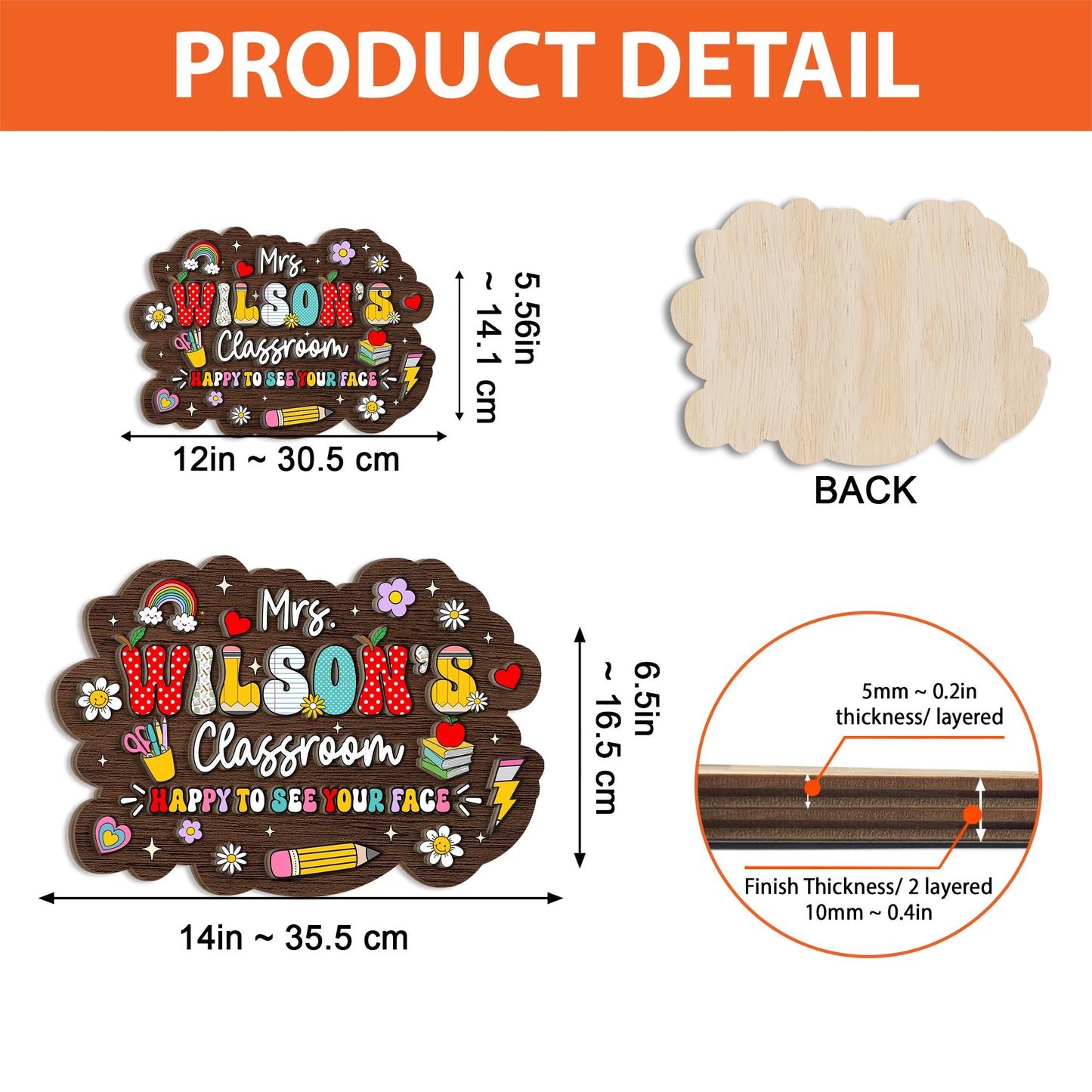 Custom Teacher Door Hanger 3D Wooden Sign, Teacher Name Sign For Classroom, Personalized Back To School Gift, Teacher Appreciation Gift